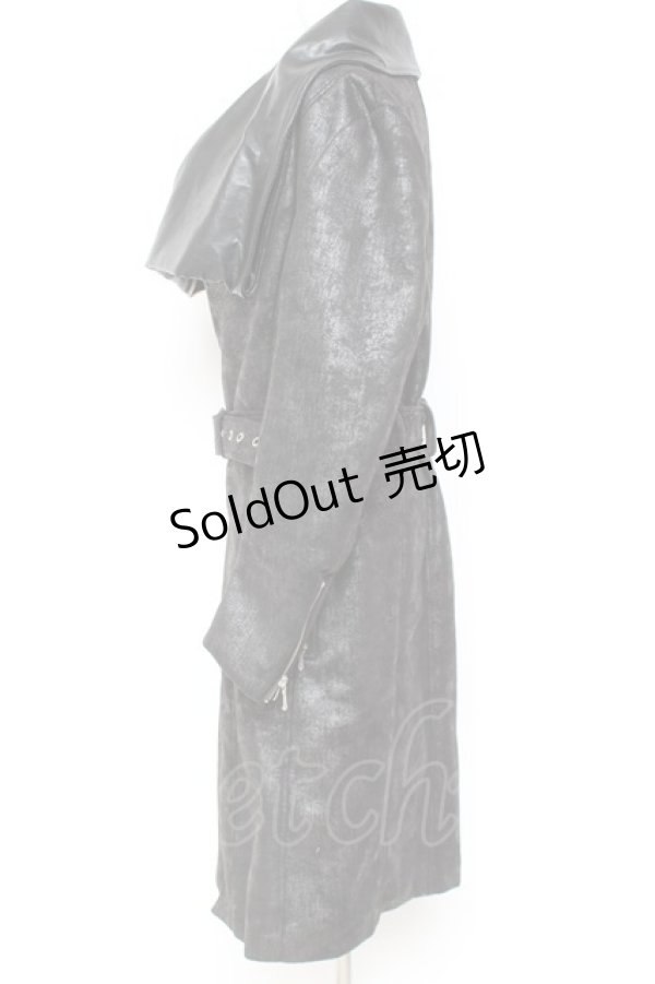 画像2: BUFFALO BOBS / MICHELANGIOLO ドレープネック コート 1-2 ブラック Y-26-01-31-136-PU-CO-SZ-ZY (2)