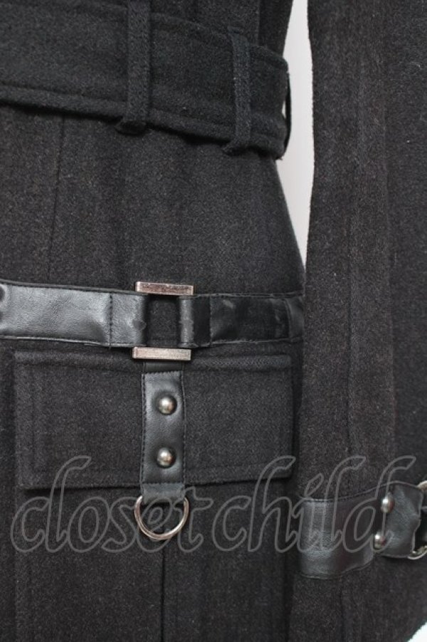 画像5: SEX POT ReVeNGe / ファーフードベルトデザインコート M 黒 Y-26-01-31-137-SP-CO-SZ-ZY (5)