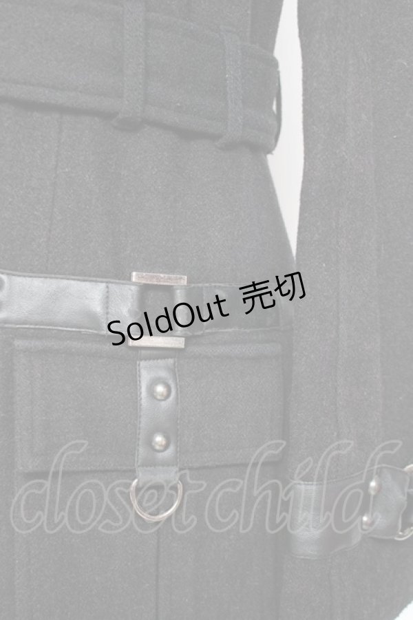 画像5: SEX POT ReVeNGe / ファーフードベルトデザインコート M 黒 Y-26-01-31-137-SP-CO-SZ-ZY (5)