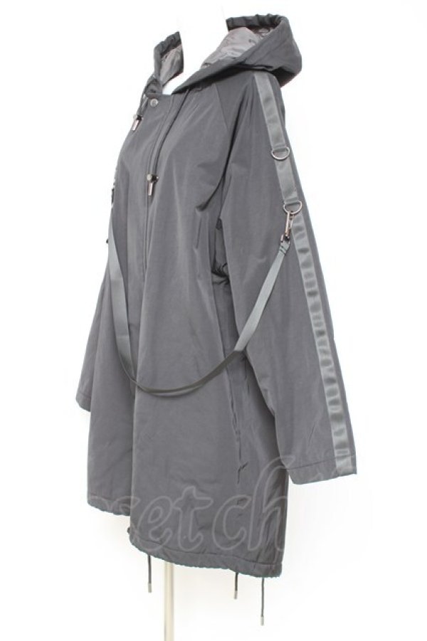 画像2: Deorart / ベルトカスタムデザイン中綿ロングモッズコート M 黒 Y-26-01-31-138-PU-CO-SZ-ZT0203F (2)