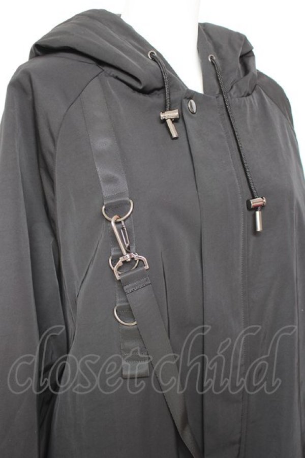 画像4: Deorart / ベルトカスタムデザイン中綿ロングモッズコート M 黒 Y-26-01-31-138-PU-CO-SZ-ZT0203F (4)