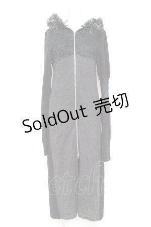 画像: Sixh / ファーフード切替ロングパーカー  黒 Y-26-01-31-139-HN-TO-SZ-ZT0203F