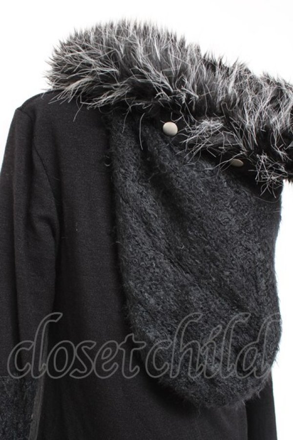 画像4: Sixh / ファーフード切替ロングパーカー  黒 Y-26-01-31-139-HN-TO-SZ-ZT0203F (4)