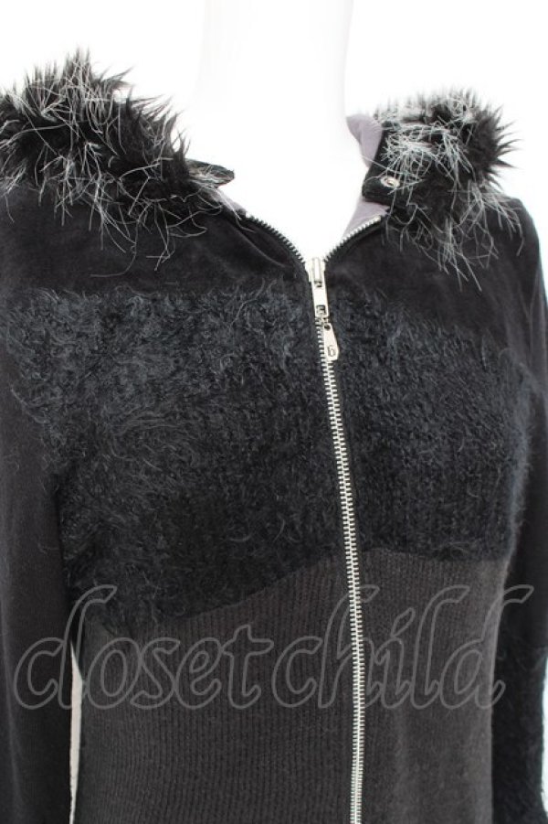 画像5: Sixh / ファーフード切替ロングパーカー  黒 Y-26-01-31-139-HN-TO-SZ-ZT0203F (5)