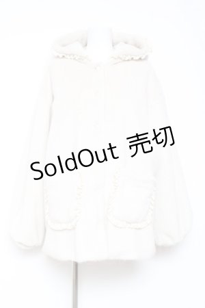 画像: merry jenny / フリルフードフェイクファージャケット F アイボリー Y-26-01-31-141-LO-CO-SZ-ZTC071