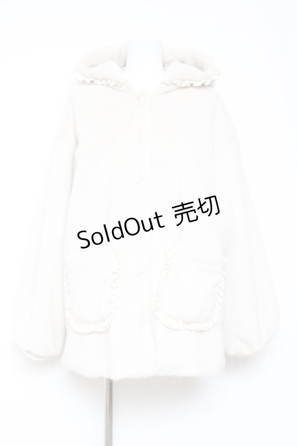 画像1: merry jenny / フリルフードフェイクファージャケット F アイボリー Y-26-01-31-141-LO-CO-SZ-ZTC071 (1)