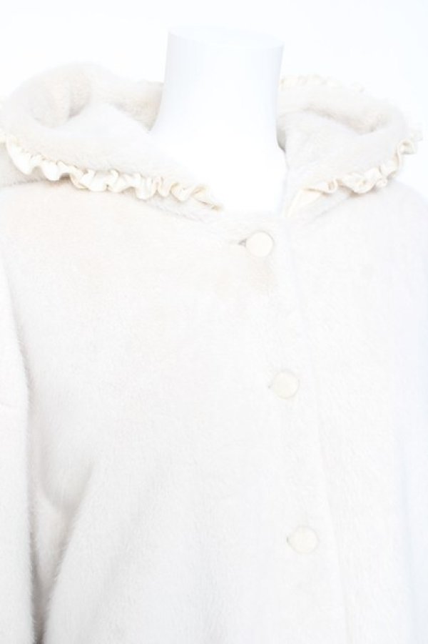 画像3: merry jenny / フリルフードフェイクファージャケット F アイボリー Y-26-01-31-141-LO-CO-SZ-ZY (3)