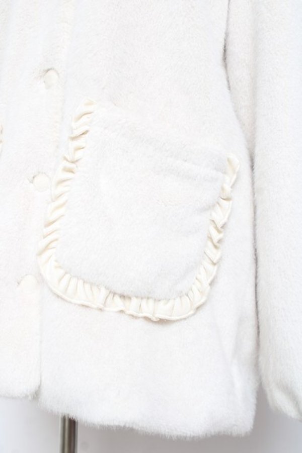 画像4: merry jenny / フリルフードフェイクファージャケット F アイボリー Y-26-01-31-141-LO-CO-SZ-ZY (4)