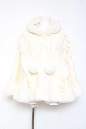 画像: Ank Rouge / うさちゃんニットポンチョ M オフホワイト Y-26-01-31-145-CA-CO-SZ-ZY