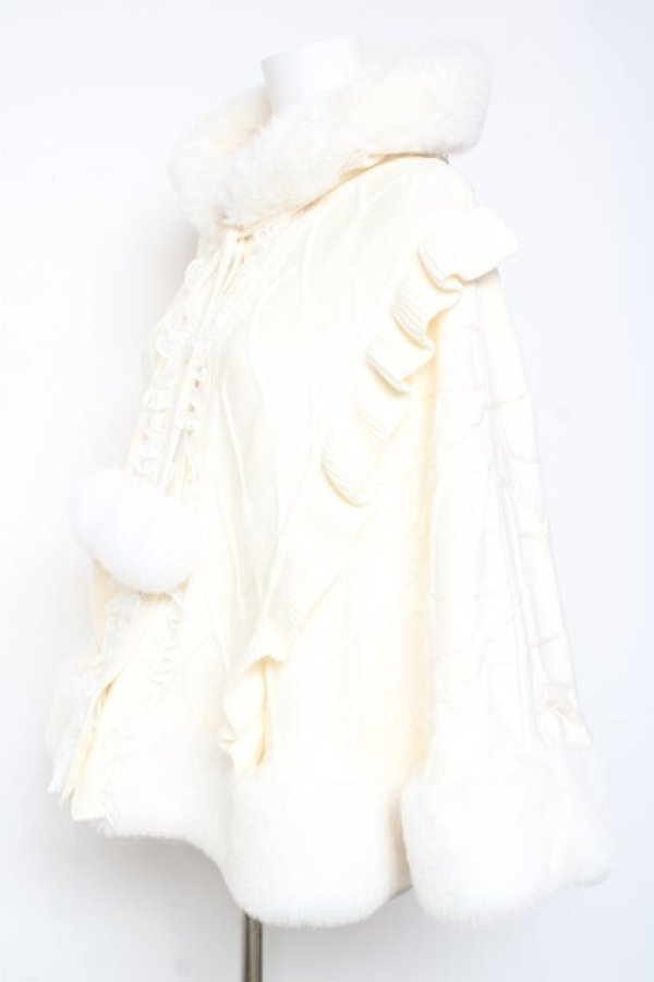 画像2: Ank Rouge / うさちゃんニットポンチョ M オフホワイト Y-26-01-31-145-CA-CO-SZ-ZY (2)