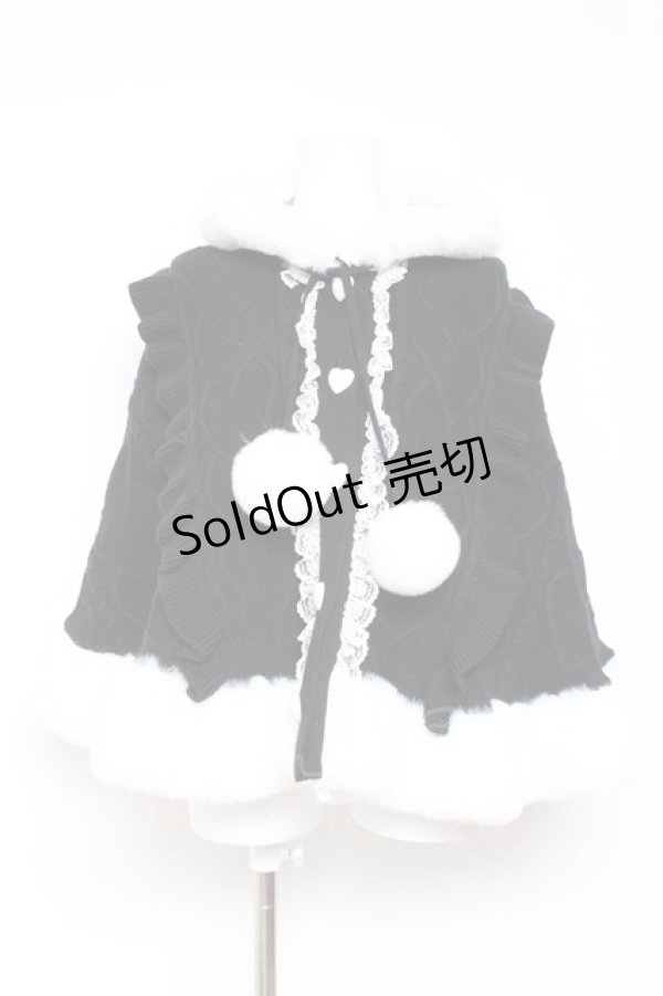 画像1: Ank Rouge / うさちゃんニットポンチョ M 黒 Y-26-01-31-146-CA-CO-SZ-ZY (1)