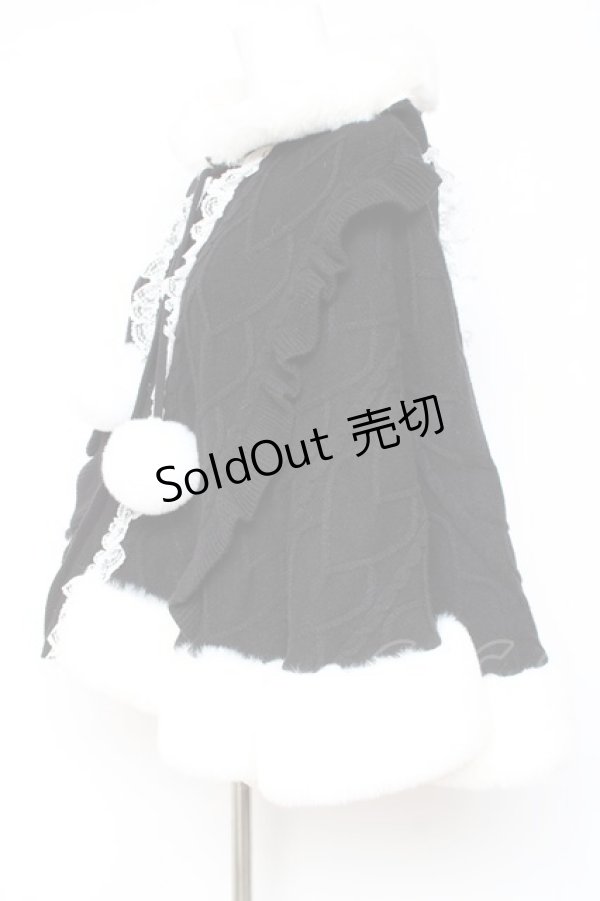 画像2: Ank Rouge / うさちゃんニットポンチョ M 黒 Y-26-01-31-146-CA-CO-SZ-ZY (2)