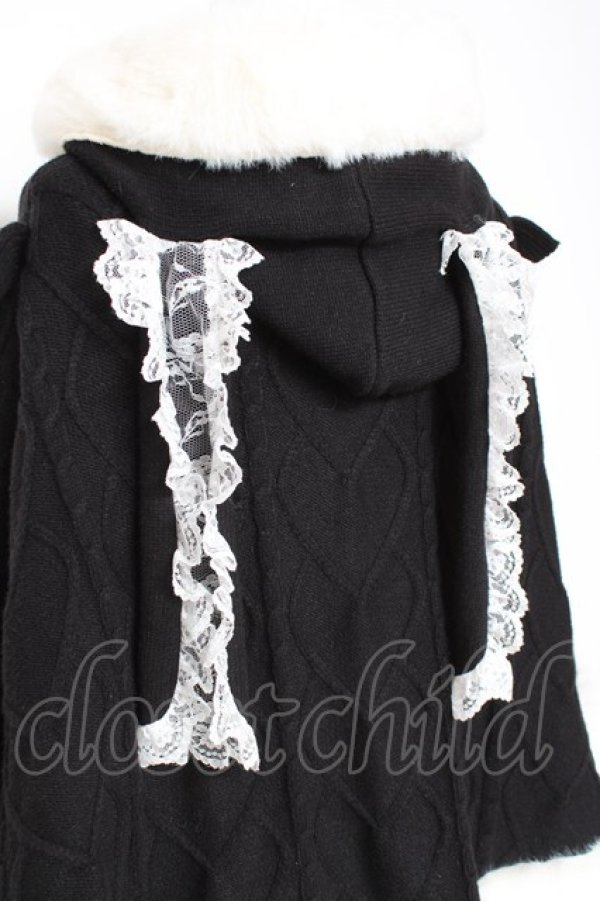 画像4: Ank Rouge / うさちゃんニットポンチョ M 黒 Y-26-01-31-146-CA-CO-SZ-ZY (4)