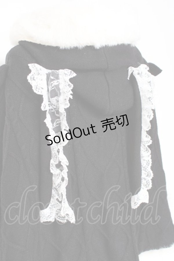 画像4: Ank Rouge / うさちゃんニットポンチョ M 黒 Y-26-01-31-146-CA-CO-SZ-ZY (4)