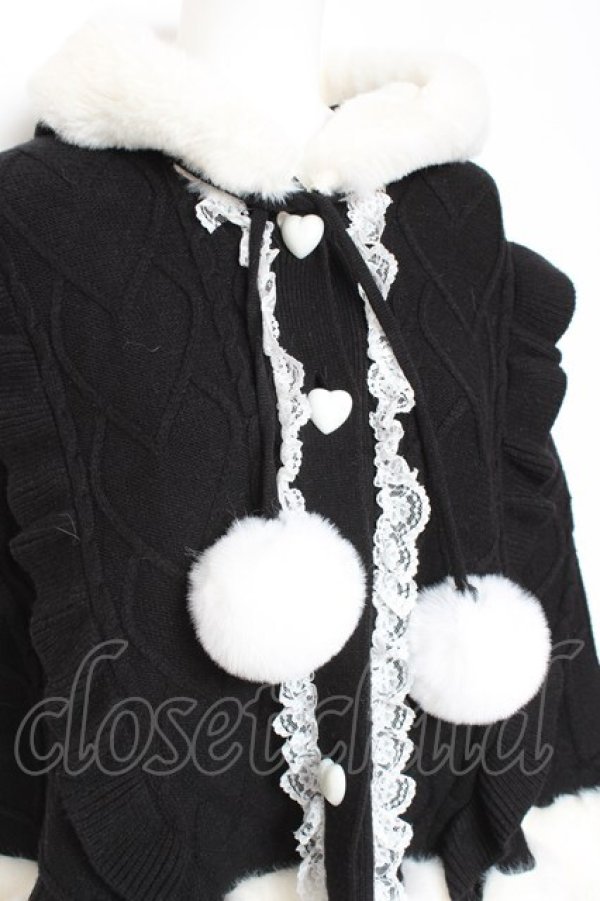 画像5: Ank Rouge / うさちゃんニットポンチョ M 黒 Y-26-01-31-146-CA-CO-SZ-ZY (5)