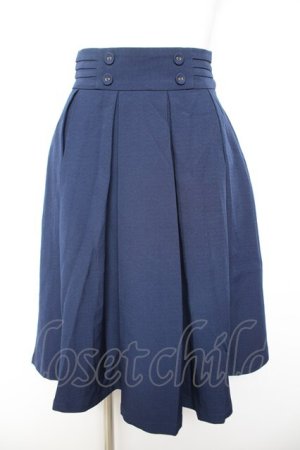 画像: F&A / ダブル釦ボックスプリーツスカート F ネイビー Y-26-01-31-148-LO-SK-SZ-ZY