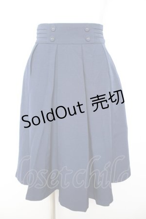 画像: F&A / ダブル釦ボックスプリーツスカート F ネイビー Y-26-01-31-148-LO-SK-SZ-ZY