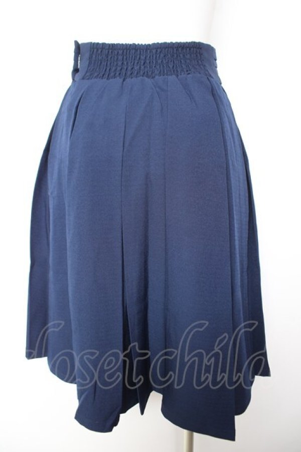 画像2: F&A / ダブル釦ボックスプリーツスカート F ネイビー Y-26-01-31-148-LO-SK-SZ-ZY (2)