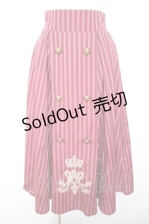 画像: m petit by misako / NINA'Sストライプスカート  ワイン Y-26-01-31-150-LO-SK-SZ-ZY