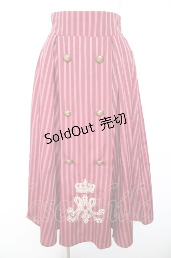 画像1: m petit by misako / NINA'Sストライプスカート  ワイン Y-26-01-31-150-LO-SK-SZ-ZY (1)