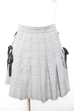 画像: Ank Rouge / サイドスピンドルチェックプリーツスカート M グレー Y-26-01-31-151-CA-SK-SZ-ZY