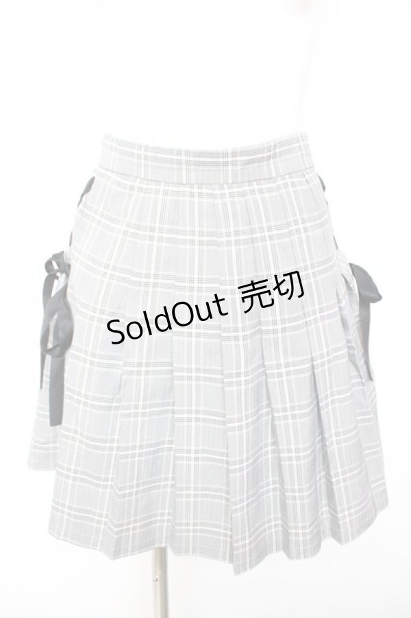 画像1: Ank Rouge / サイドスピンドルチェックプリーツスカート M グレー Y-26-01-31-151-CA-SK-SZ-ZY (1)