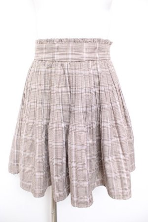 画像: Ank Rouge / チェック柄プリーツスカート M ブラウン Y-26-01-31-152-CA-SK-SZ-ZY