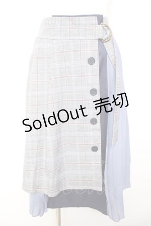 画像: axes femme / チェック×プリーツスカート M ブルー Y-26-01-31-153-AX-SK-SZ-ZY