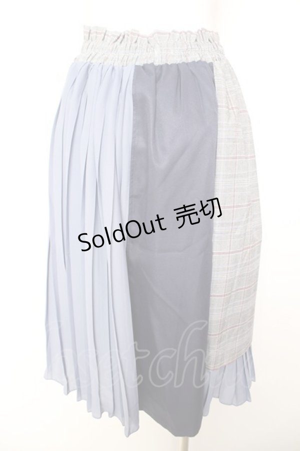 画像2: axes femme / チェック×プリーツスカート M ブルー Y-26-01-31-153-AX-SK-SZ-ZY (2)