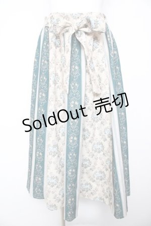 画像: axes femme / オーナメント×花柄切替スカート M グリーン Y-26-01-31-156-AX-SK-SZ-ZY