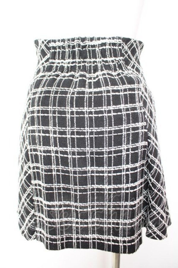 画像2: pium / ハイウエストボックスタックツイードミニスカート F 黒 Y-26-01-31-158-LO-SK-SZ-ZY (2)