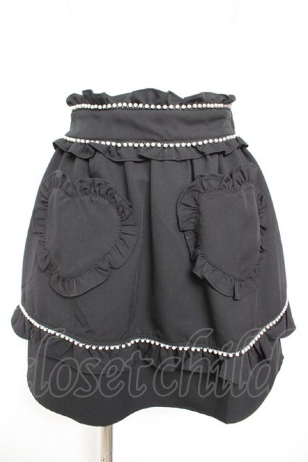 画像1: Ank Rouge / エプロン風スカート M 黒 Y-26-01-31-159-CA-SK-SZ-ZY (1)