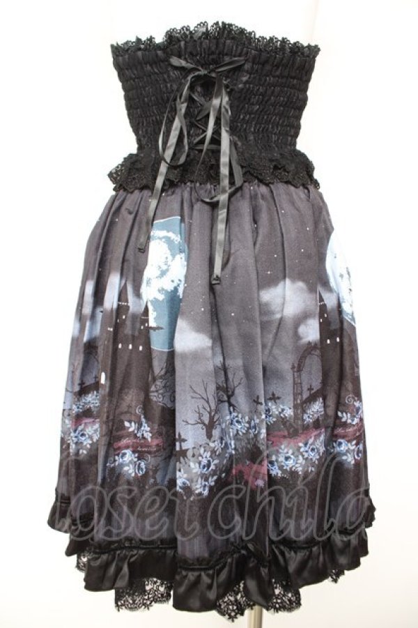 画像2: axes femme kawaii / トリックナイトスカート M 黒 Y-26-01-31-168-AX-SK-SZ-ZY (2)