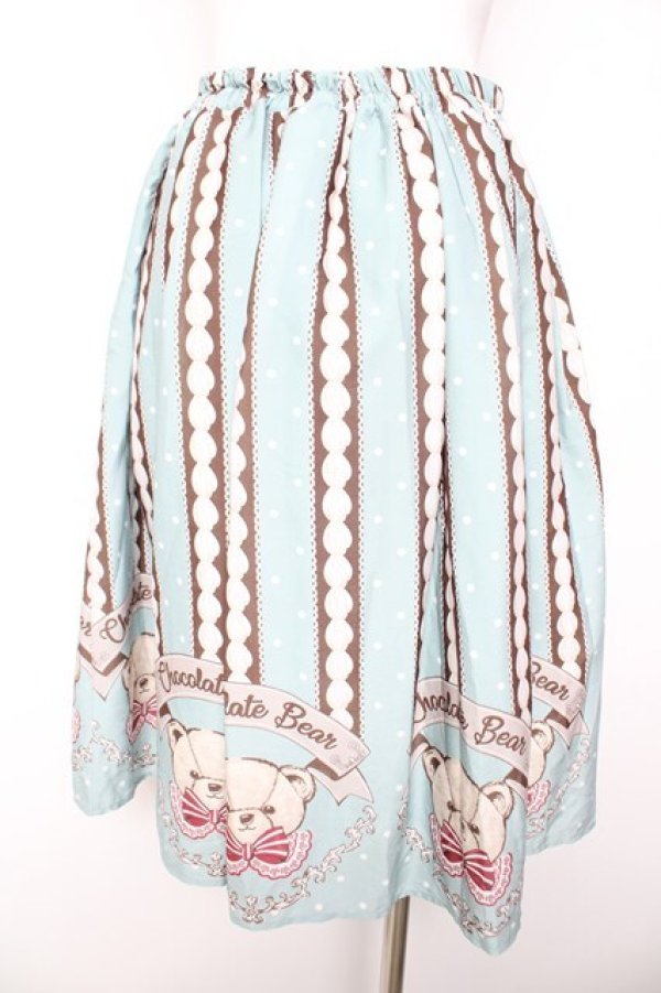 画像2: axes femme kawaii / チョコベア柄スカート M ミント Y-26-01-31-170-AX-SK-SZ-ZY (2)