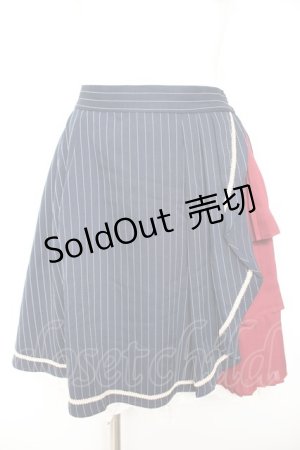 画像: axes femme kawaii / アシメプリーツスカート M 紺 Y-26-01-31-171-AX-SK-SZ-ZI