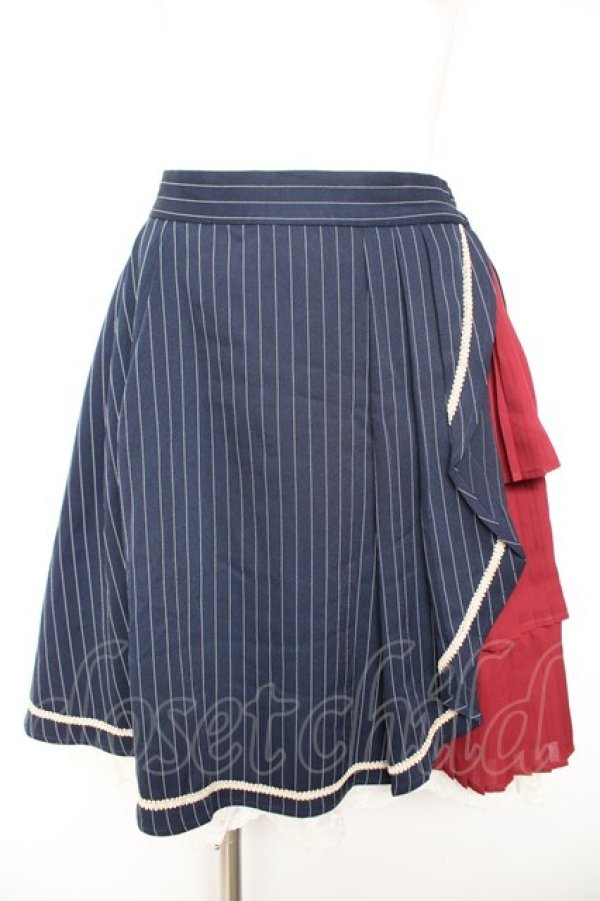 画像1: axes femme kawaii / アシメプリーツスカート M 紺 Y-26-01-31-171-AX-SK-SZ-ZY (1)
