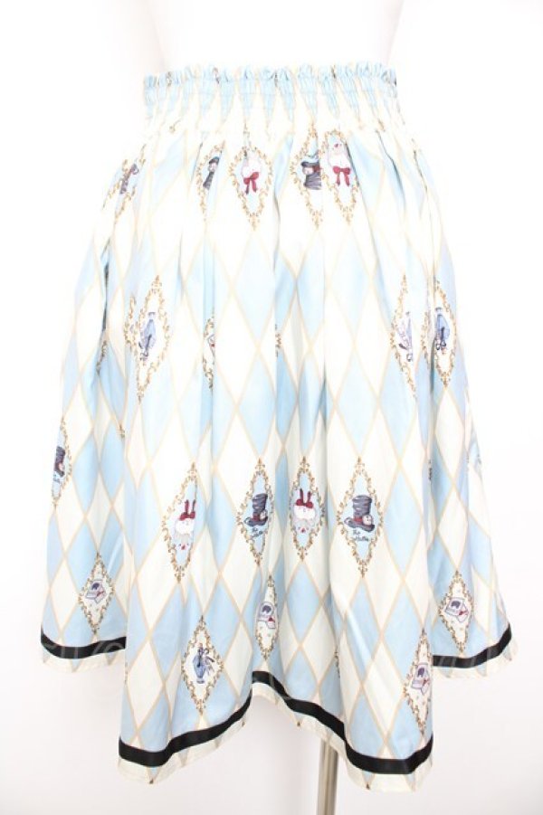 画像2: axes femme kawaii / ダイヤ柄襟付きスカート M サックス Y-26-01-31-173-AX-SK-SZ-ZY (2)