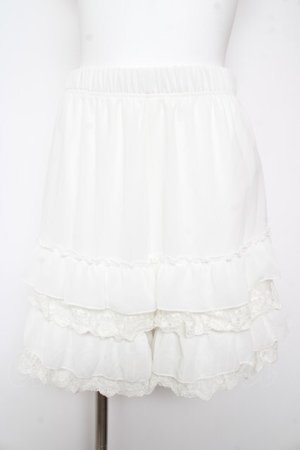 画像: axes femme POETIQUE / レースフリルペチパンツ M 白 Y-26-01-31-174-AX-PA-SZ-ZY