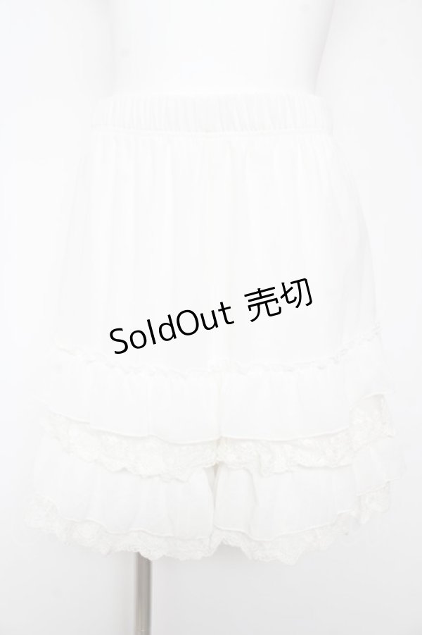 画像1: axes femme POETIQUE / レースフリルペチパンツ M 白 Y-26-01-31-174-AX-PA-SZ-ZI (1)