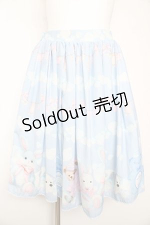 画像: axes femme kawaii / ランドリー柄スカート M サックス Y-26-01-31-177-AX-SK-SZ-ZI