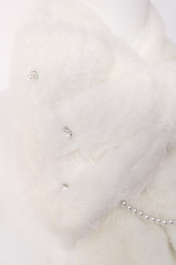 画像2: NOEMIE / リボンファーマフラー  白 Y-26-01-31-030-LO-ZA-SZ-ZY (2)