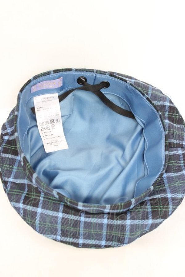 画像5: axes femme kawaii / タータンチェックベレー帽  青 Y-26-01-31-034-AX-AC-SZ-ZY (5)