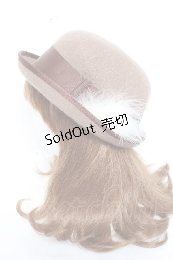 画像2: axes femme / ファーボーラー帽  モカ Y-26-01-31-037-AX-AC-SZ-ZY (2)