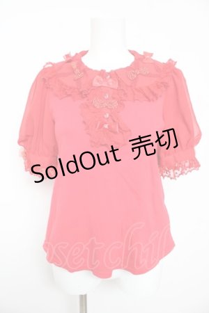 画像: Angelic Pretty / ふわふわリボン半袖カットソー  赤 Y-26-02-01-037-AP-TO-SZ-ZY