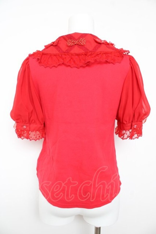 画像2: Angelic Pretty / ふわふわリボン半袖カットソー  赤 Y-26-02-01-037-AP-TO-SZ-ZY (2)