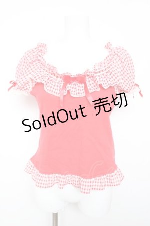 画像: Angelic Pretty / Lovelyチェックカットソー  赤 Y-26-02-01-041-AP-TO-SZ-ZY