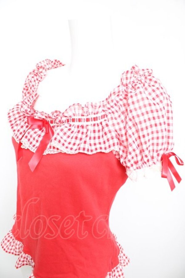 画像3: Angelic Pretty / Lovelyチェックカットソー  赤 Y-26-02-01-041-AP-TO-SZ-ZY (3)