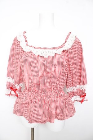 画像: Angelic Pretty / Resortブラウス（ギンガム）  赤 Y-26-02-01-042-AP-BL-SZ-ZY