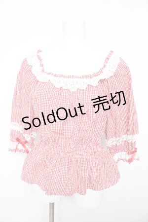 画像: Angelic Pretty / Resortブラウス（ギンガム）  赤 Y-26-02-01-042-AP-BL-SZ-ZY
