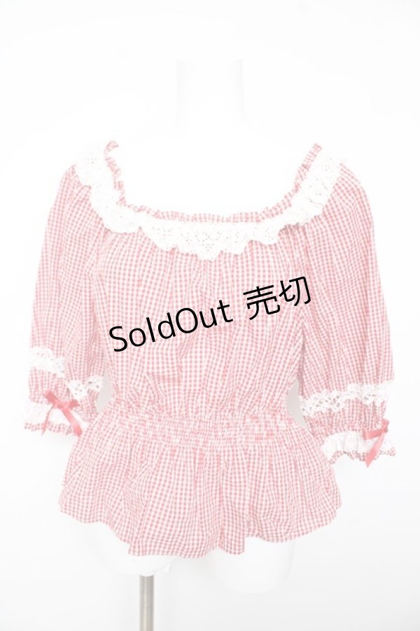 画像1: Angelic Pretty / Resortブラウス（ギンガム）  赤 Y-26-02-01-042-AP-BL-SZ-ZY (1)